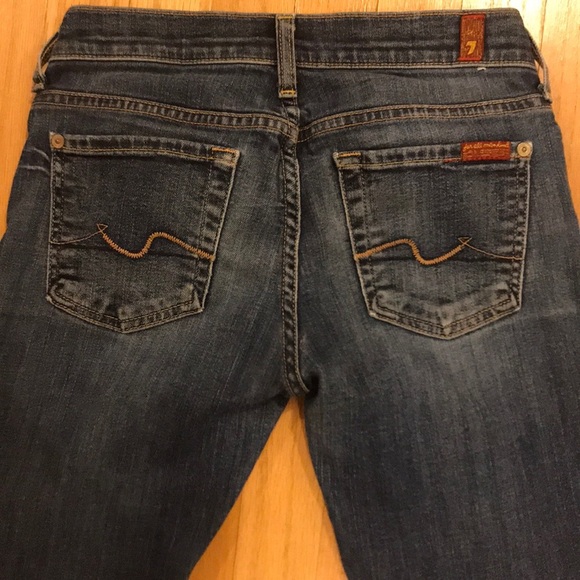 7FAM medium wash skinny jeans with rip - Picture 2 of 6